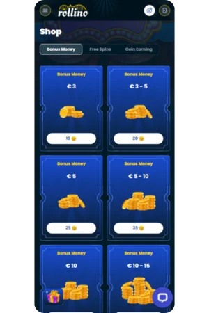 Shop money for bonus coin